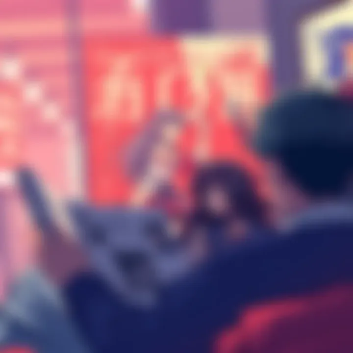 A person reading a manga while looking at a movie poster; showing the overlap of storylines