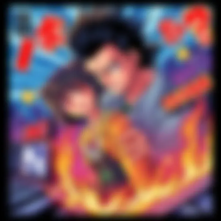 A vibrant manga panel showcasing detailed artwork and dynamic characters in an emotional scene