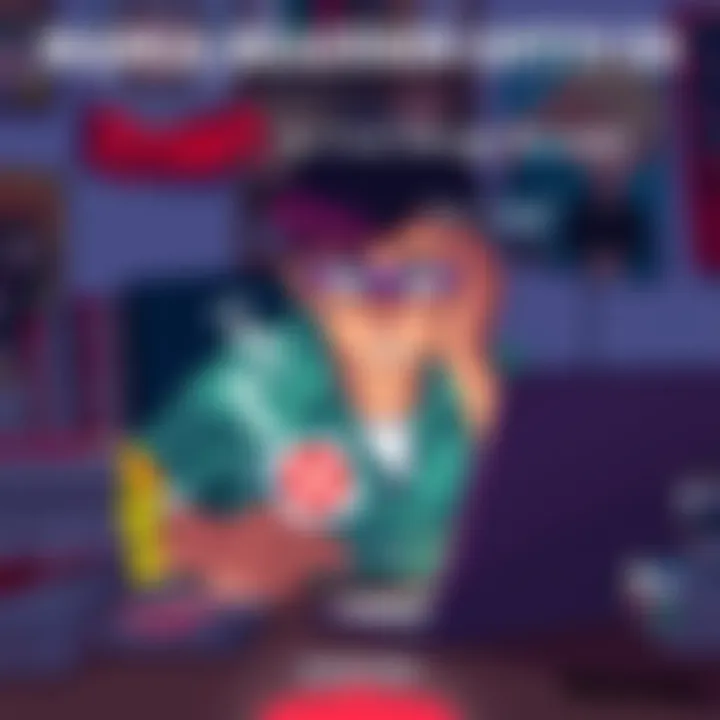 A person looking frustrated while trying to access manga on a mobile app, surrounded by manga volumes and a laptop, seeking new reading options