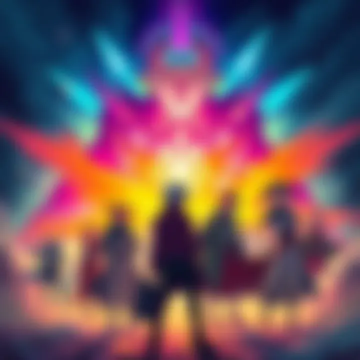 A colorful scene showing characters from the Reze arc, with a mysterious aura around them. An intern scrambles to fix a mix-up with the synopsis.