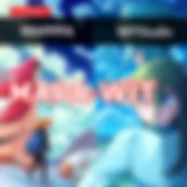 A split image showing animation scenes from MAPPA on one side and WIT Studio on the other, illustrating their unique styles.