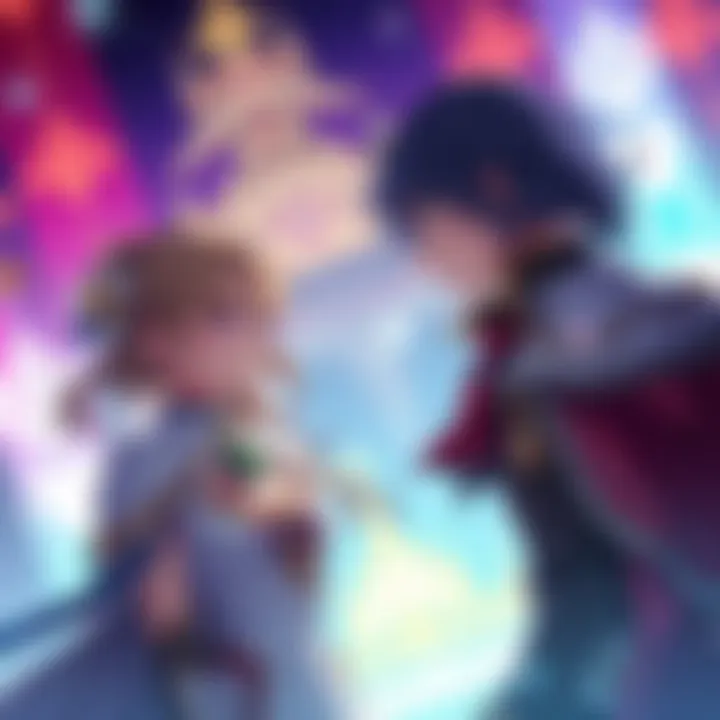 Illustration showing key characters interacting and pivotal story moments in Märchen Crown Chapter 31