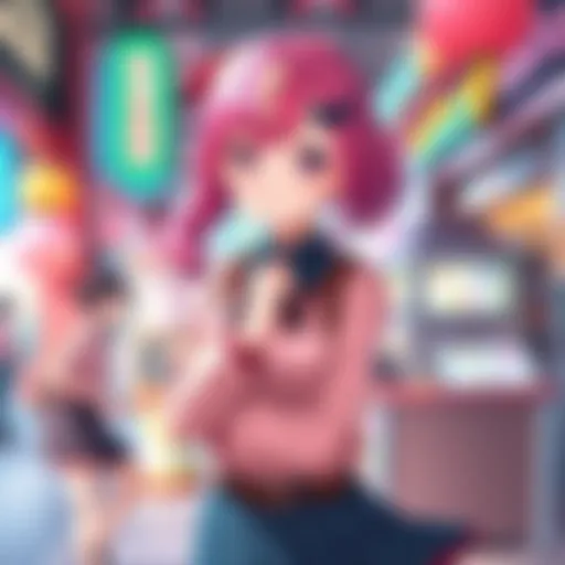 Marin Kitagawa, a vibrant character with colorful hair and a stylish outfit, poses confidently in a lively setting showcasing her charm and appeal.