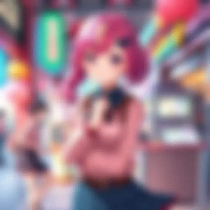 Marin Kitagawa, a vibrant character with colorful hair and a stylish outfit, poses confidently in a lively setting showcasing her charm and appeal.