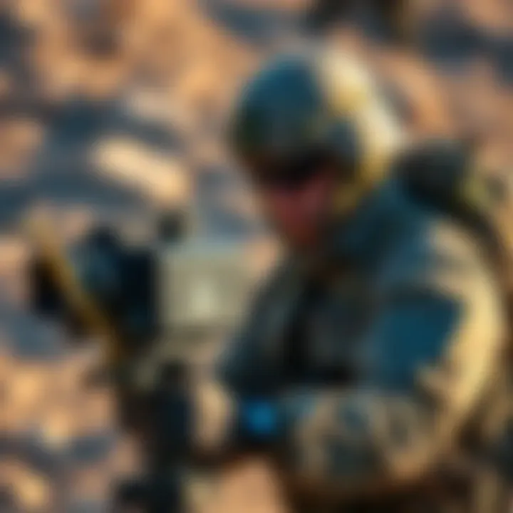 A Marine operating advanced 3D tracking equipment during a field demonstration