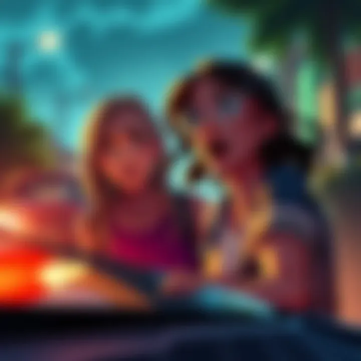 Marisa looking shocked as Rumia gets hit by a car in the street