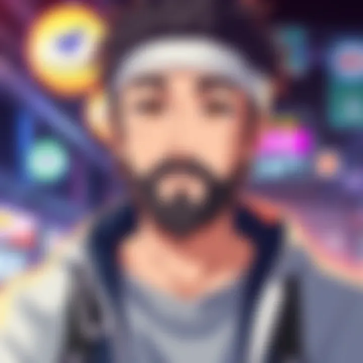 Mark/Endou with a new beard and no headband in a casual setting