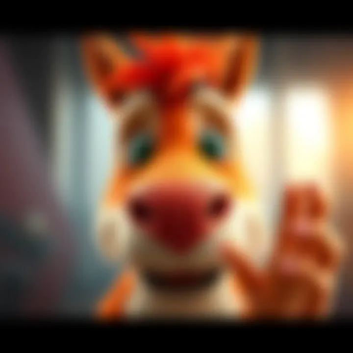 Marron showing his new nose, looking surprised and curious about the change.