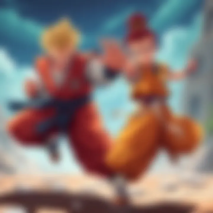 Master Roshi and Chi-Chi in action as skilled martial artists, showcasing their unique fighting styles.