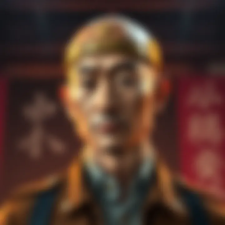 Actor Masahiko Tanaka, dressed as Dot Pyxis, sporting a bald cap on set of Attack on Titan's final season