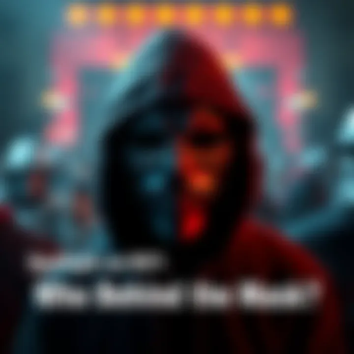 A mysterious person wearing a mask stands in a crowd, symbolizing their role in ROR and the intrigue surrounding their identity.