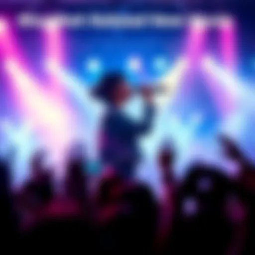 MAyMeA performing on stage with a microphone, engaging the audience with their new song