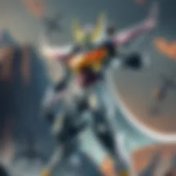 Mecha Frieza in Battle Pose Mecha Frieza stands ready for battle, showcasing his metallic design and powerful stance.