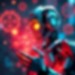 Mechamaru, a robotic character, focuses on lowering his pain receptors while surrounded by energy symbols representing CE reduction.
