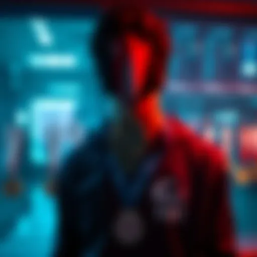 A person looking at a display of medals, with one medal missing, symbolizing the decrease from 10 to 9 medals.