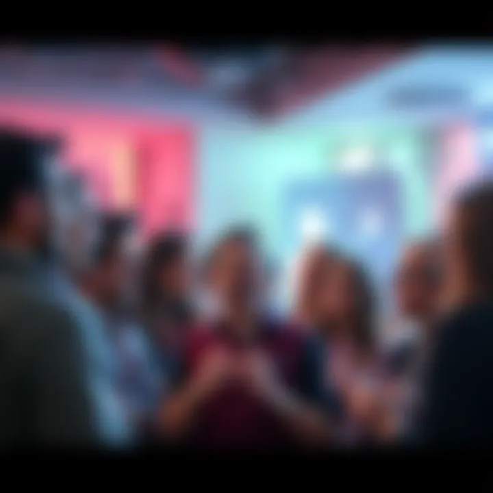 A group of people engaged in a lively discussion about a media crossover event, showcasing different emotions and opinions.