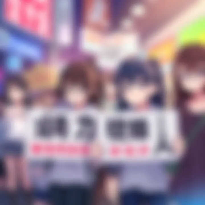 Megumi Fans Showing Disappointment Group of Megumi fans expressing their disappointment with the character's recent events, holding signs and looking dejected