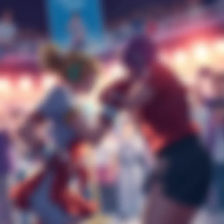 An intense showdown between Megumi and Noaya, with fans cheering for Megumi's victory