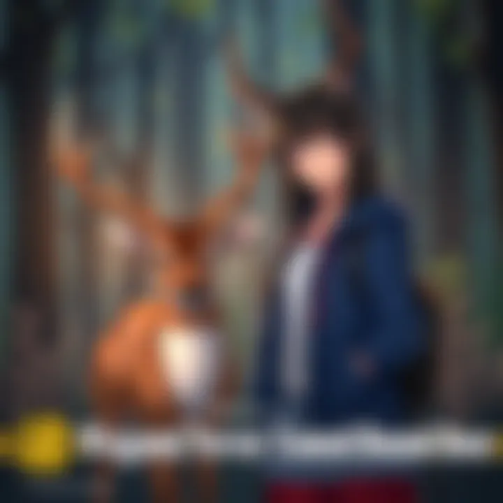 Megumi stands beside a round deer in a forest setting, looking contemplative about his choices after the fight with Reggie.