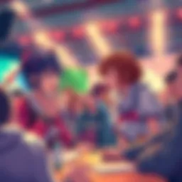 Fans of Megumi and Yuji passionately arguing their points during a debate.