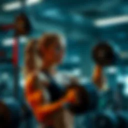 Melk II Training Melk II training in a gym, showing her determination and strength as she lifts weights, with a look of confidence on her face.