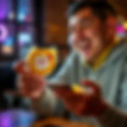 A person holding Babybel cheese while showing memes on a phone, laughing and enjoying the fun of meme sharing