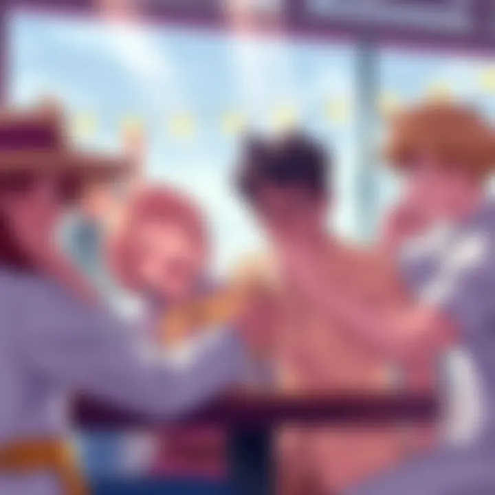 A scene capturing a joyful moment from the Double Board Life series, showcasing characters in a lighthearted interaction.