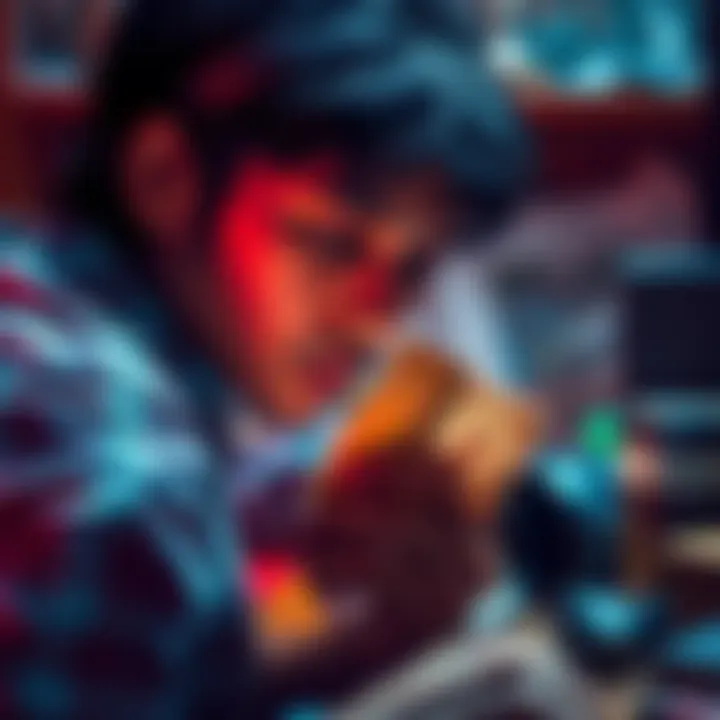 A person looking thoughtfully at a faded photograph, surrounded by objects that spark memories, reflecting on past experiences.