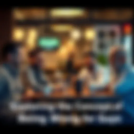 A group of men sitting in a cafe, engaging in a conversation about accepting mistakes and being wrong, with some smiling and nodding in agreement.