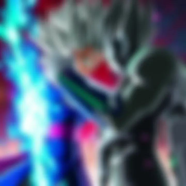 Merged Zamasu with a large arm confronts Vegito Blue in an intense battle scene