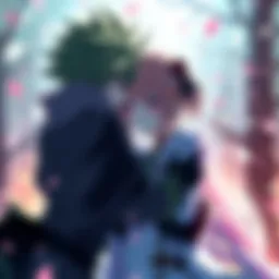 Meruem and Komugi share a tender moment, showcasing their close bond and emotional connection.