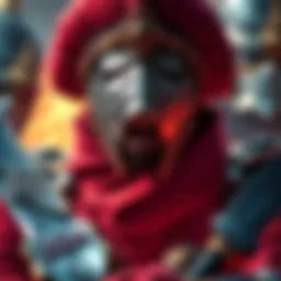 Meruem faces off against three royal guards in an intense battle scene, showcasing their unique abilities and fierce expressions.