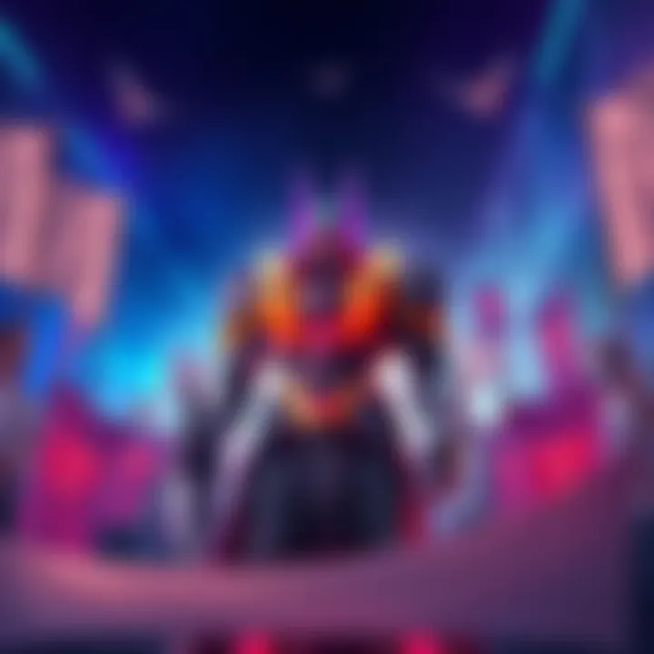 Fan art of Meta General Rildo showcasing the character's design and features, surrounded by supportive fans holding banners.