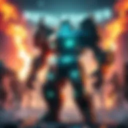 Metal Cooler standing strong with visible reinforcements glowing, showcasing power and readiness for battle, in a dynamic game environment.