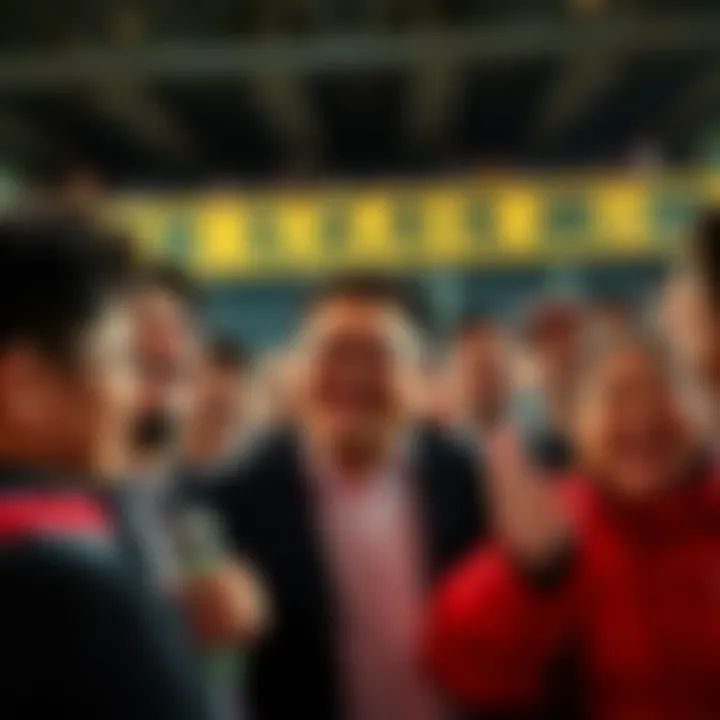 Mezo Shoji sharing a funny moment with fans, everyone around him is laughing and enjoying the moment.