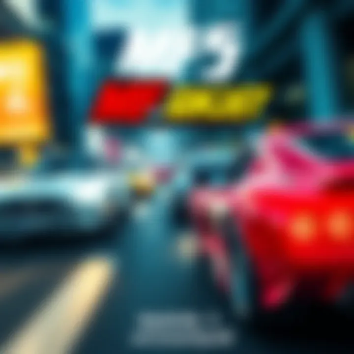 Scene from MF Ghost Season 3 Episode 7 with colorful cars racing