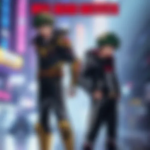 Two heroes from My Hero Academia showcasing their stylish outfits, highlighting unique designs and character identity.