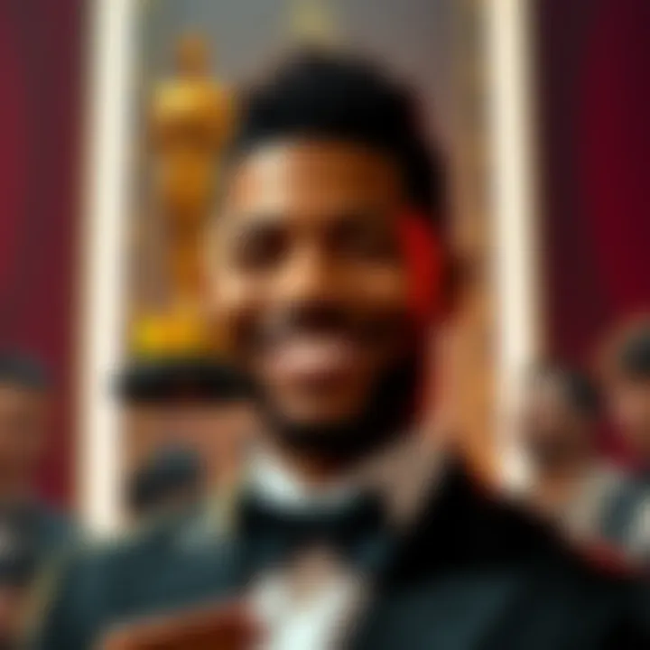 Michael B. Jordan Wins Best Actor Oscar Michael B. Jordan celebrating with his Oscar award, showcasing his love for Naruto and anime culture at the Oscars ceremony.