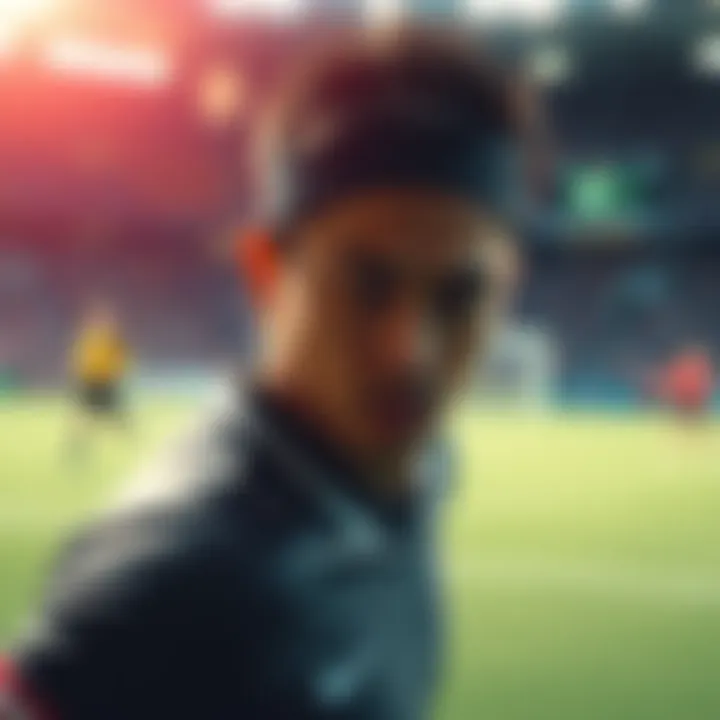 Michinari in action during the semi-finals Michinari plays hard on the field, showcasing his determination while other players focus on the game.