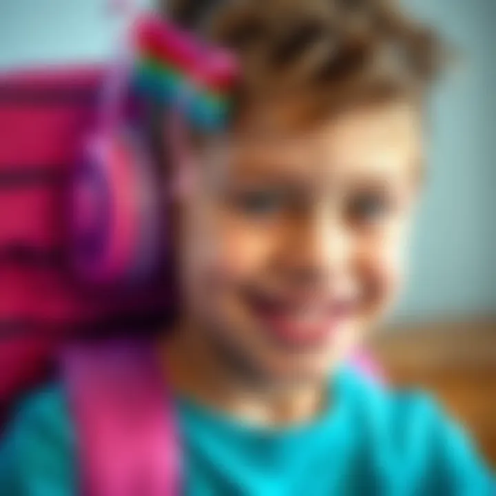 A creative and funny photo edit featuring a middle school student using Photoshop. The image showcases unique childhood artistry with bright colors and playful elements.