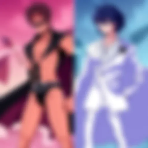 Visual comparison of Midnight's suit color in the manga and anime, showing skin-colored suit from manga and white suit from anime.