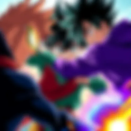 Midoriya facing Mahito and Yuta in an intense fight scene.