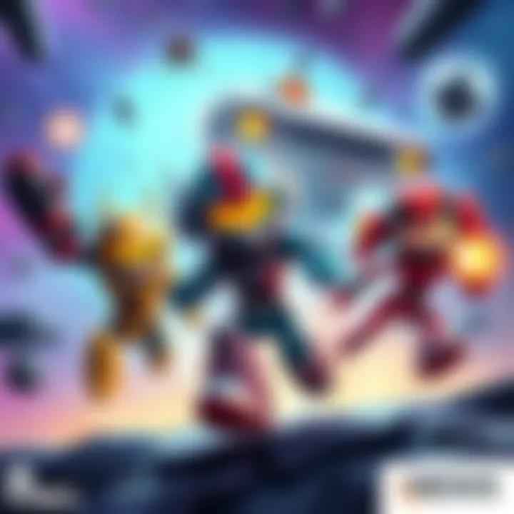 The Mighty Orbots characters unite to fight against a robot villain in a colorful space scene.