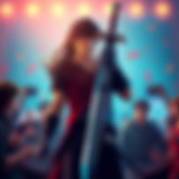 Mihawk, the swordsman, stands confidently holding his large sword, surrounded by fans discussing his title.