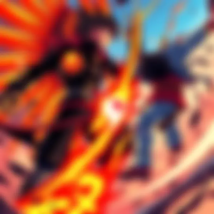 Mihawk demonstrating his powerful Haki against Kid in an intense battle scene