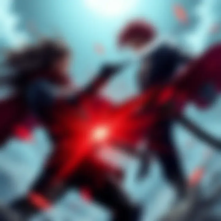 Mihawk showcasing agility with his sword against Shanks, emphasizing their contrasting fighting styles