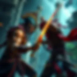 Mihawk and Whitebeard face each other in a fierce duel, swords drawn, showcasing their powerful reputations.