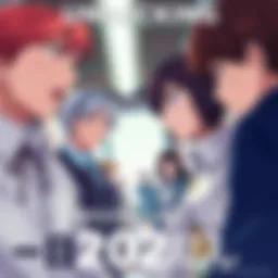 Key characters in a pivotal scene from Mikadono Sanshimai wa Angai, Choroi, showing their reactions to unexpected events in Chapter 202.