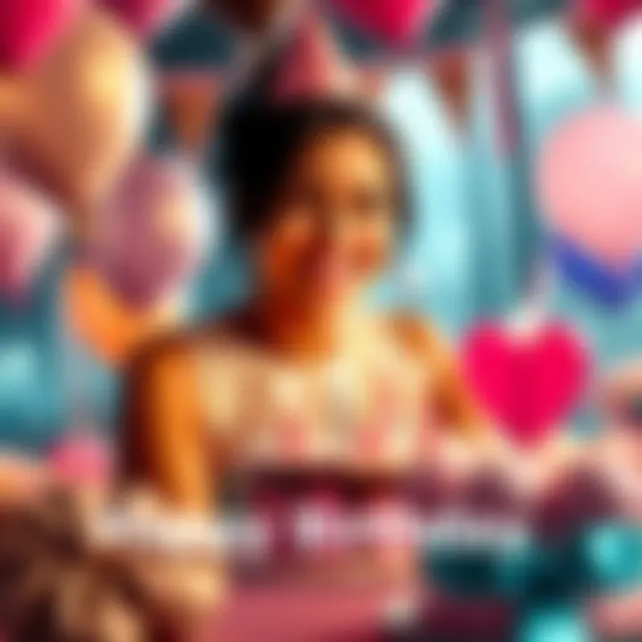 Mikaela Hoover smiling at a birthday party with balloons and a cake, celebrating her role as Tony Tony Chopper.