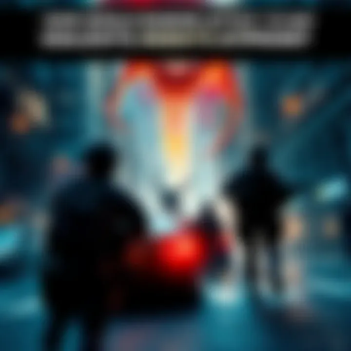 Military forces respond to demons in urban setting Military troops and equipment deployed in a cityscape facing demonic creatures